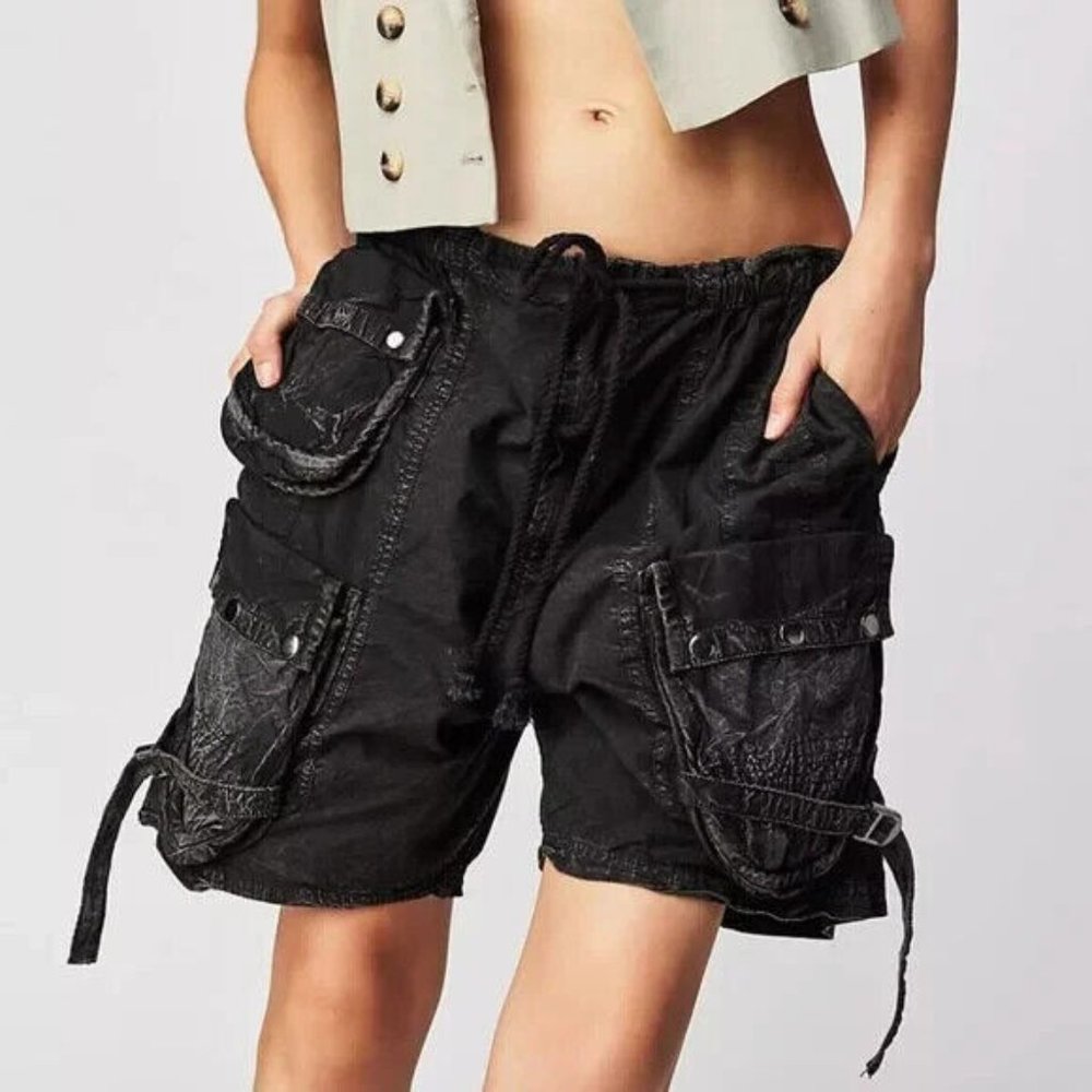 Free People Moon Bay Parachute Cargo Shorts